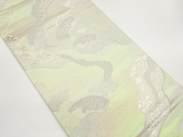 JAPANESE KIMONO / FUKURO OBI / WOVEN MICHINAGADORI & FLOWERS